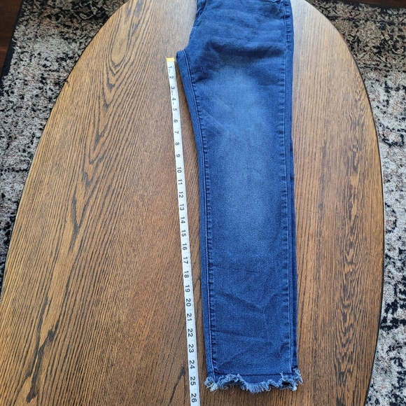 Jesse Jeans Mid-Rise Ankle Skinny Raw Hem Dark Wash Jeans Size Junior's 9 - Picture 8 of 11